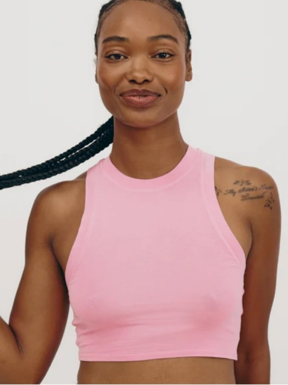 ORGANIC BASICS Core Crop Tank Top - MUTED PETAL PINK